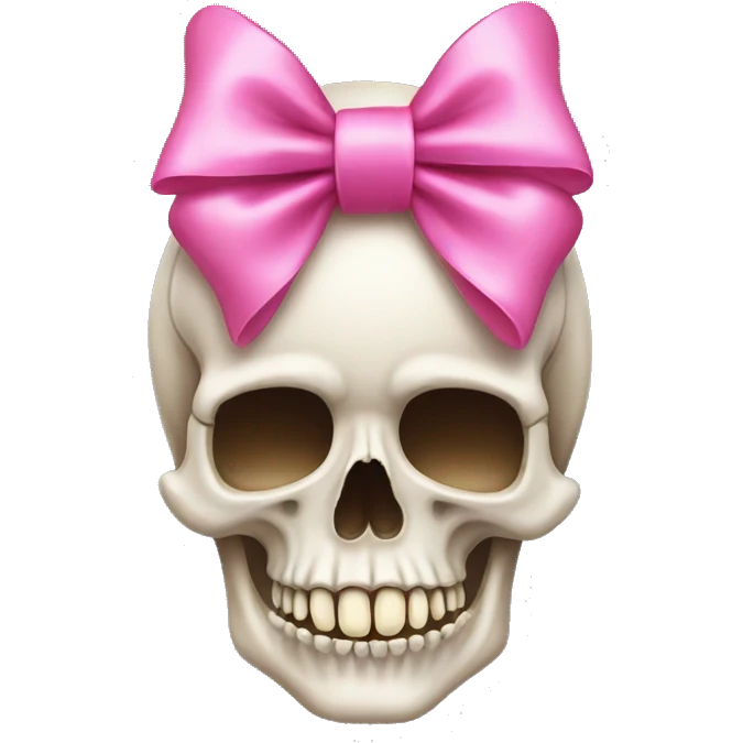 Skull with a pink bow emoji