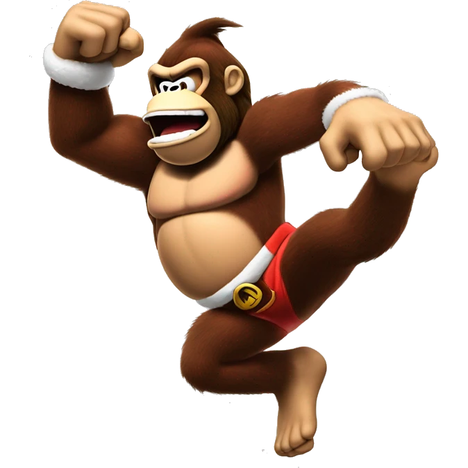 Donkey Kong drop kicking Santa  emoji