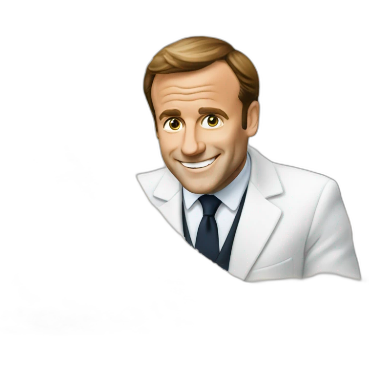 Macron in front of flour line emoji