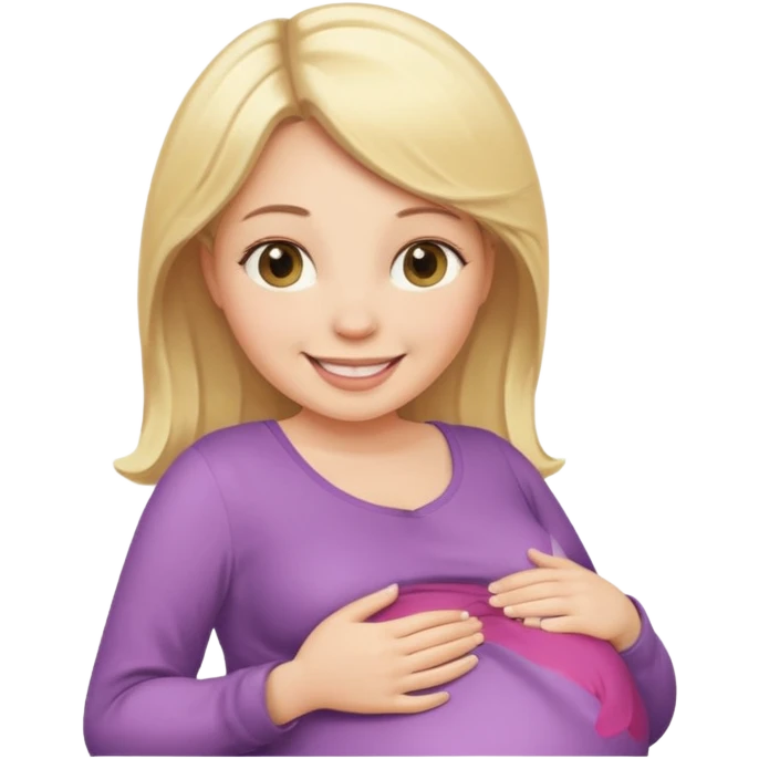 thicc and pregnant woman blond white emoji