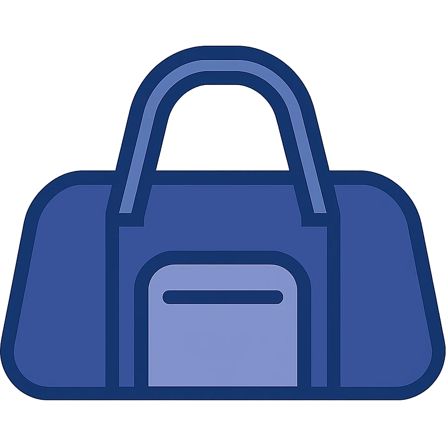 modern minimal flat style gym bag, simple and recognizable emoji