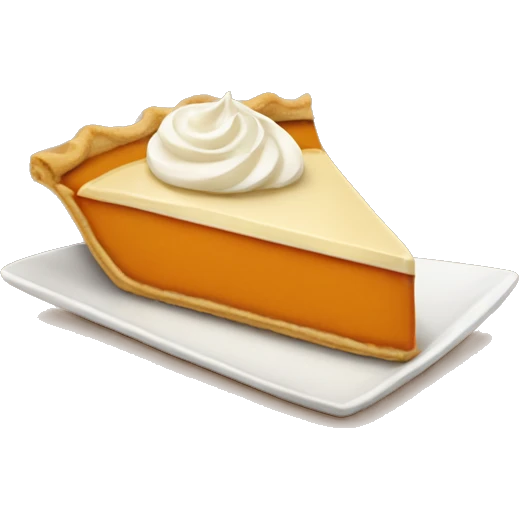 Slice of pumpkin pie with cream emoji