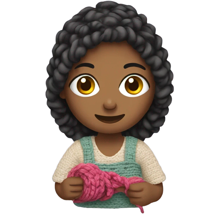 Girl crocheting emoji