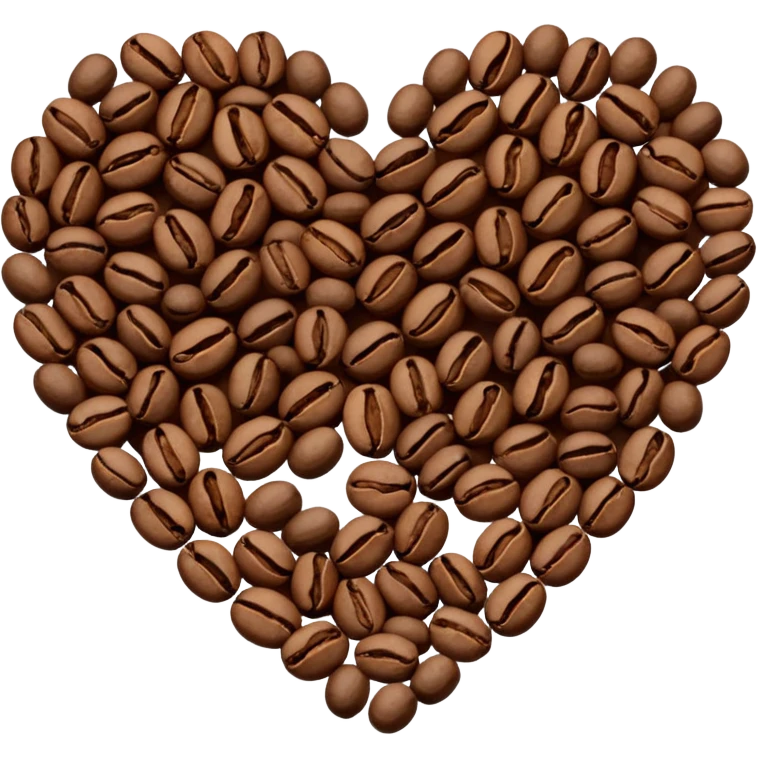 An anotomic heart composed of coffee.  emoji