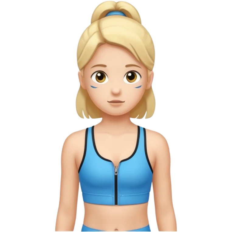 prepubescent flat-chested child girl in a zipper sports bra emoji