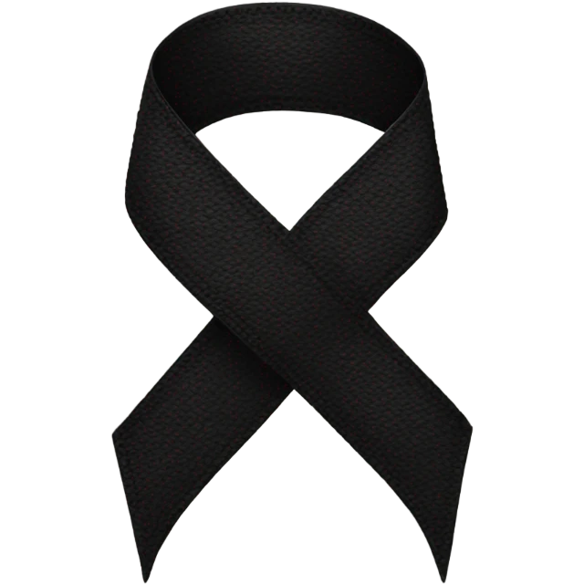 Black rememberance ribbon emoji