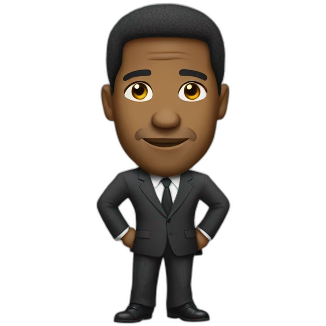 Denzel Washington cartoon wearing suit emoji