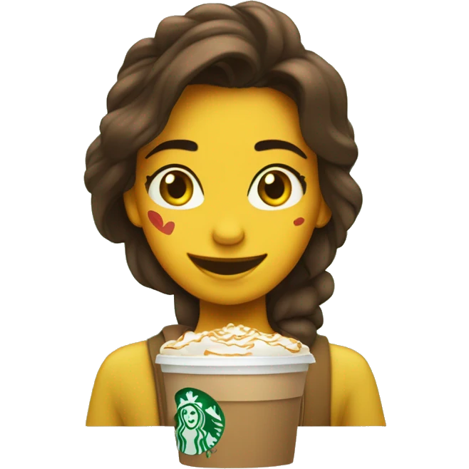 Chica bebiendo sturbucks disney emoji