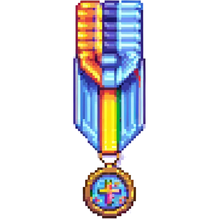pixel art medal, classic video game look emoji
