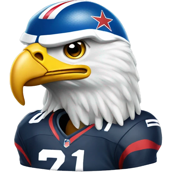 Bald eagle wearing a football helmet emoji