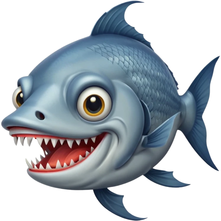 Scary smiling fish emoji