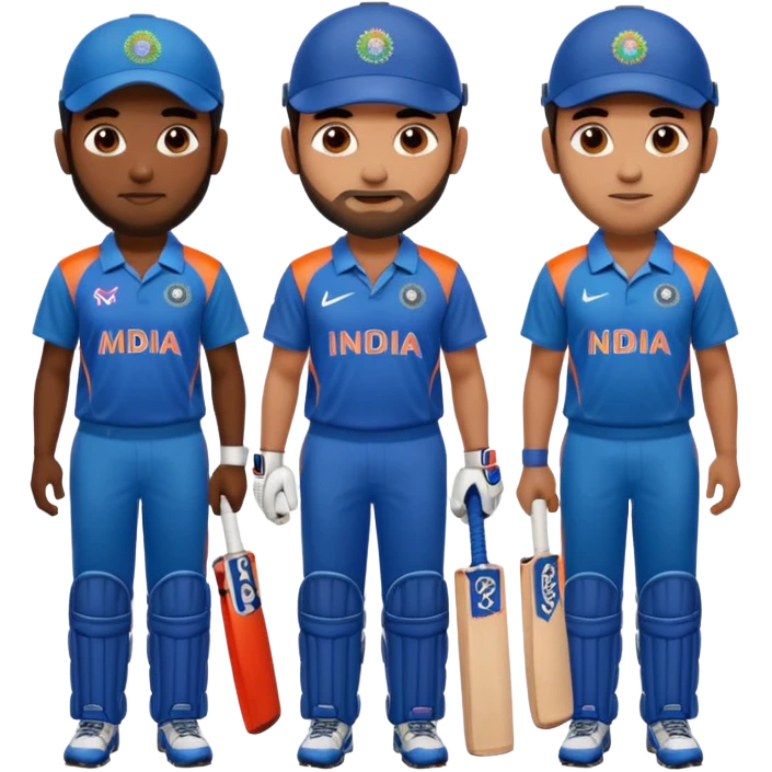 Virat Kohli and rohit sharma and ms dhoni emoji