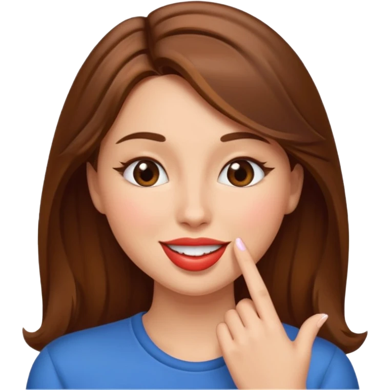 brownhaired woman sending kiss emoji