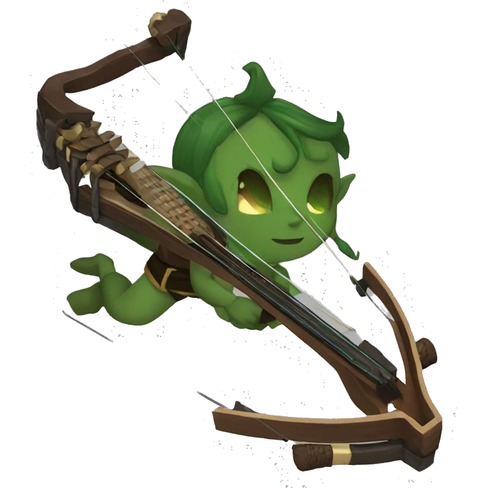 Dark hair green eyes elf bard drum crossbow magic emoji