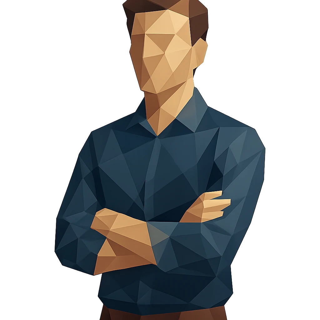 low-poly polygonal style man emoji
