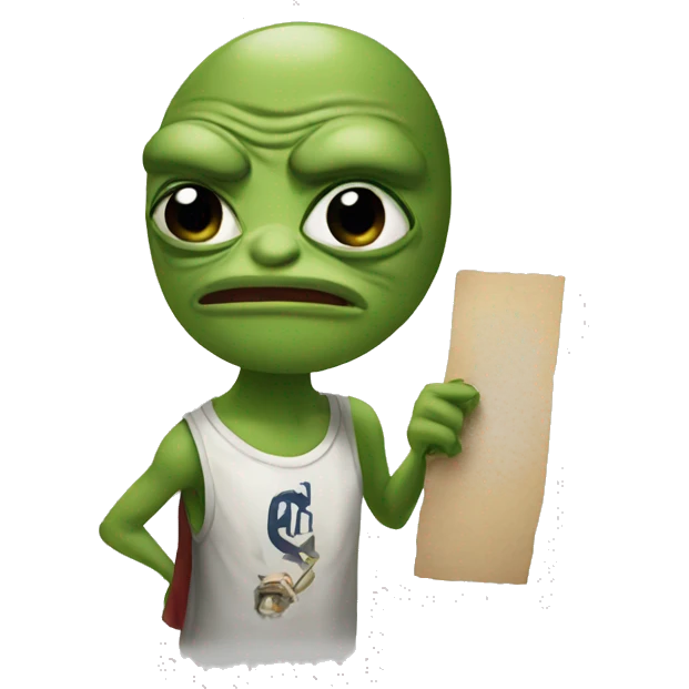 pepe holding Sign that reads Blame King emoji