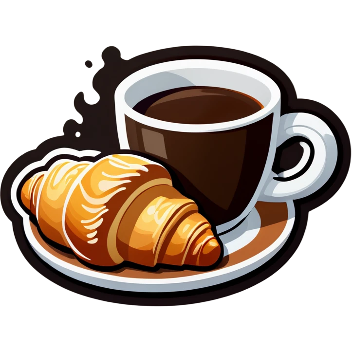 coffee with croissant emoji