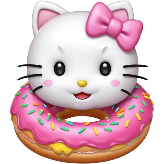 hello kitty eating a donut emoji