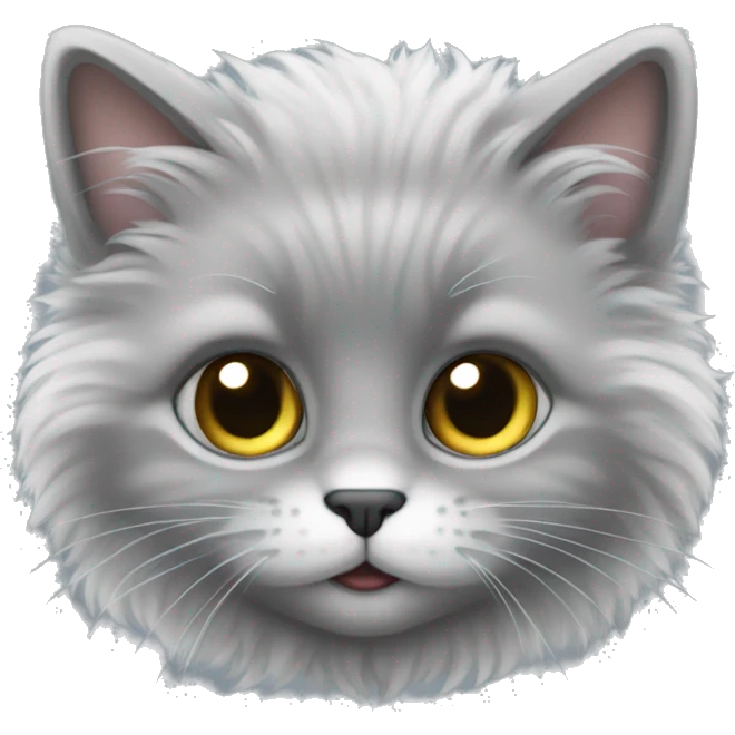 grey fluffy baby cat  emoji