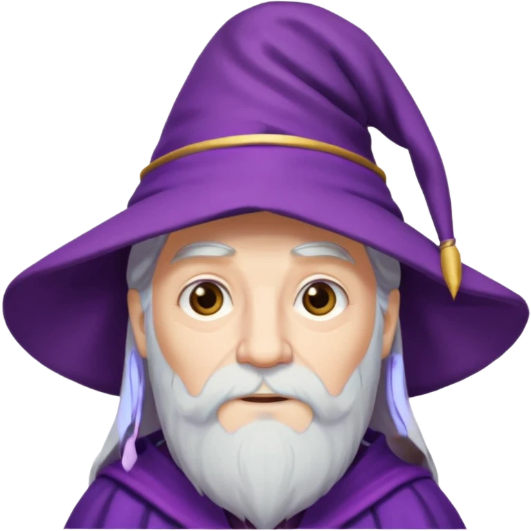 dumbledore, white hair, wear purple magic hat emoji