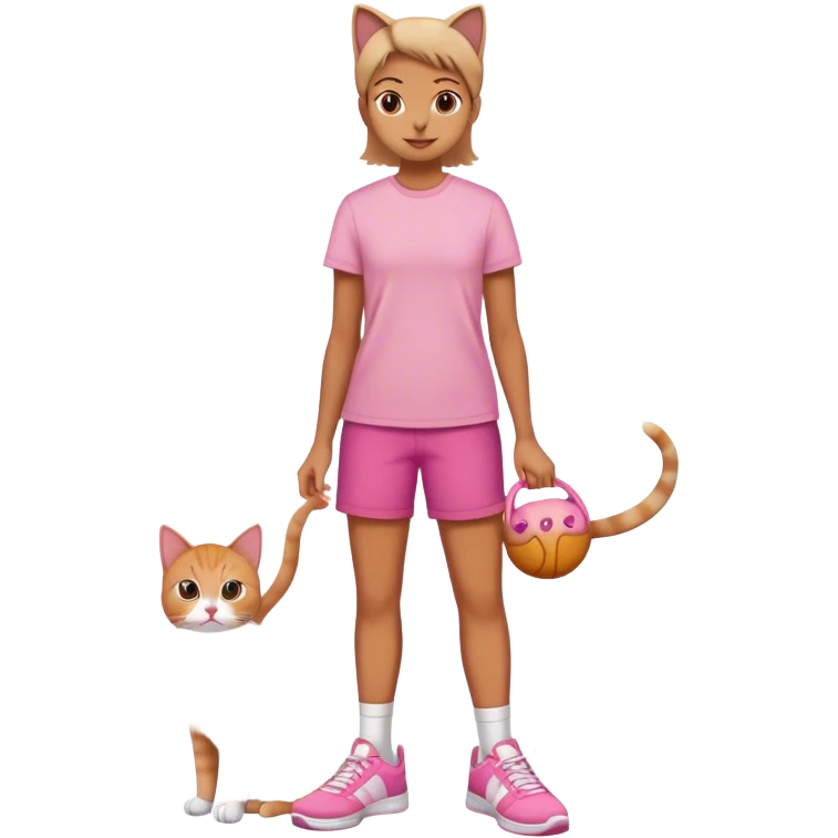 Pink sneakers with cat emoji