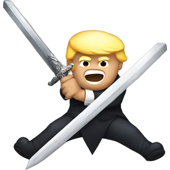 Donald trump with a sword emoji
