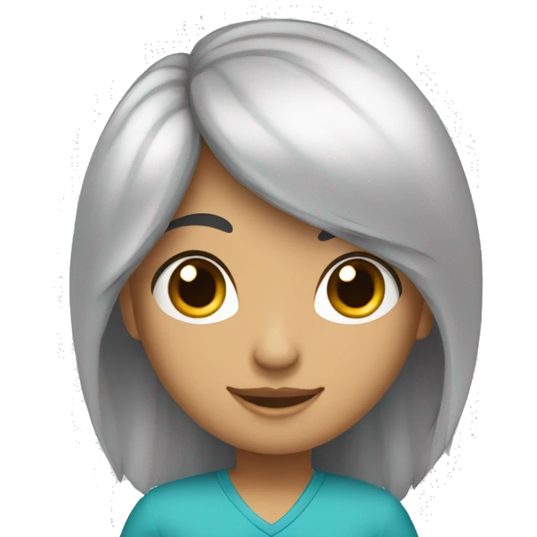 Chico moreno de pelo lacio y chica blanca de pelo negro y largo  emoji