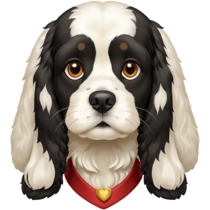 Собака русский кокер спаниель черно-белого цвета emoji