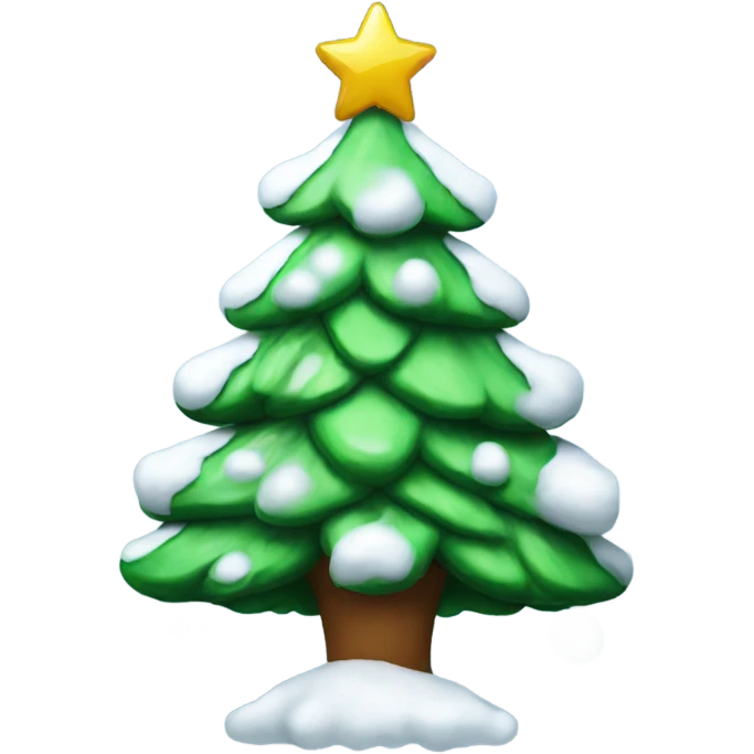 christmas tree with snow emoji