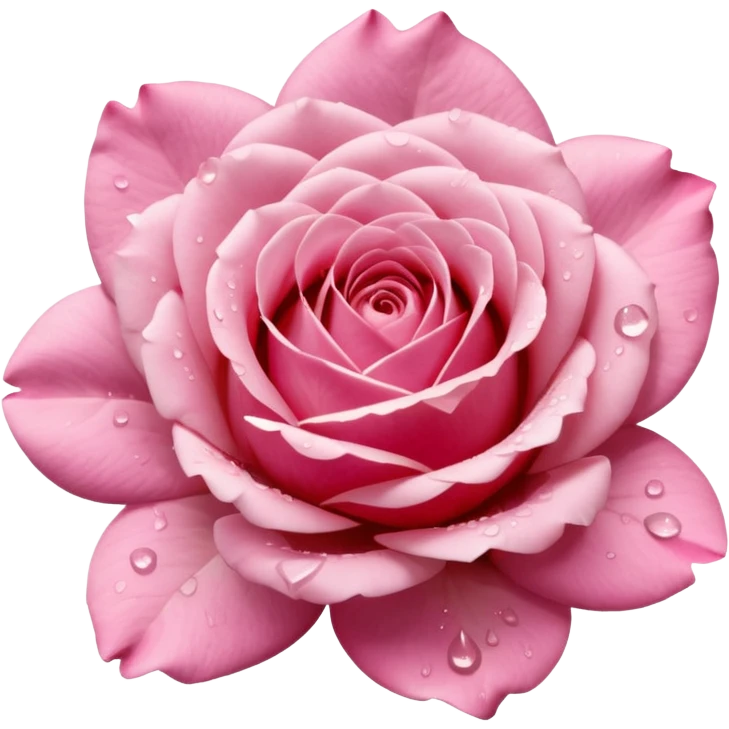 “A Polaroid-style photo of a pink rose  emoji