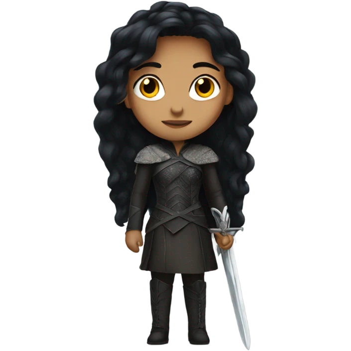 Animated iron throne girl with black hair emoji
