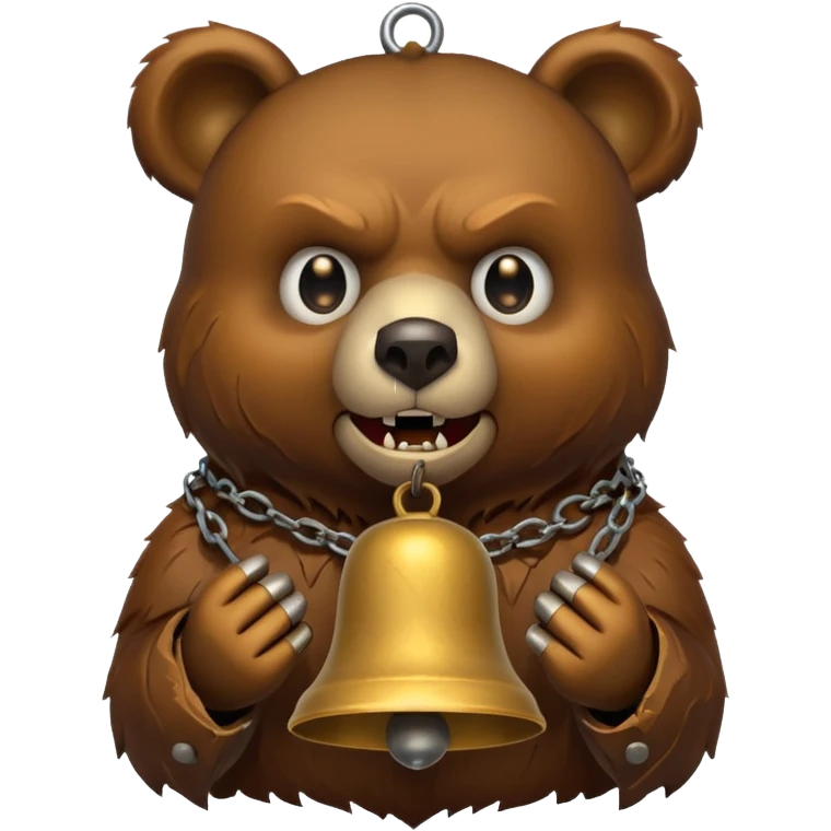 evil bear with bell emoji