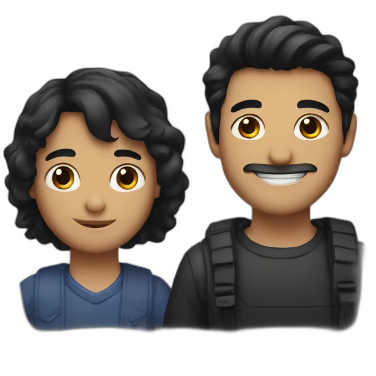 A man with black-hair and a black-cat emoji