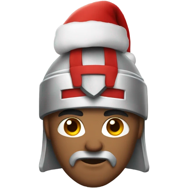 spartan male wearing santa hat emoji
