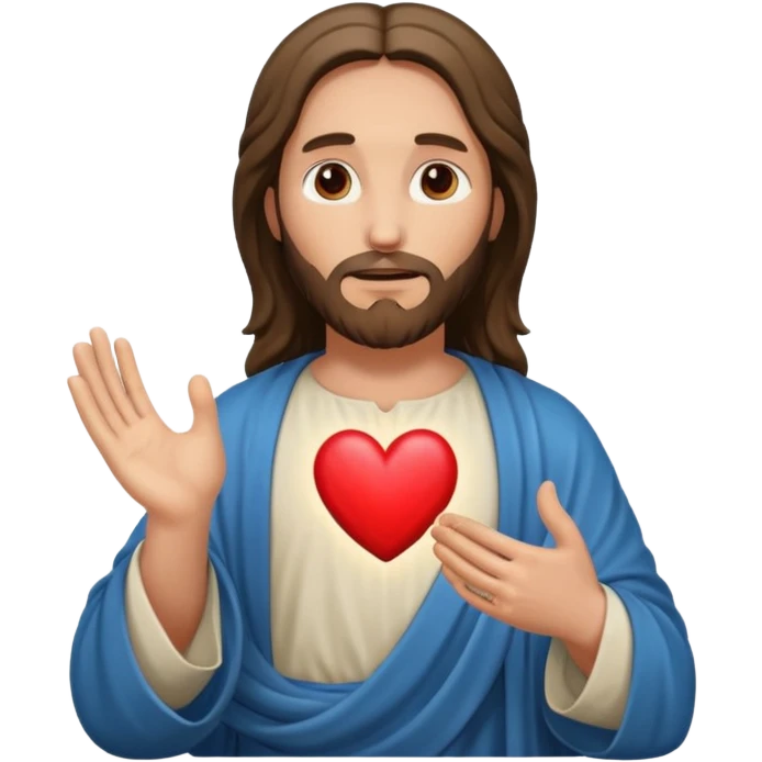 Jesus christ with a heart in his hands  emoji