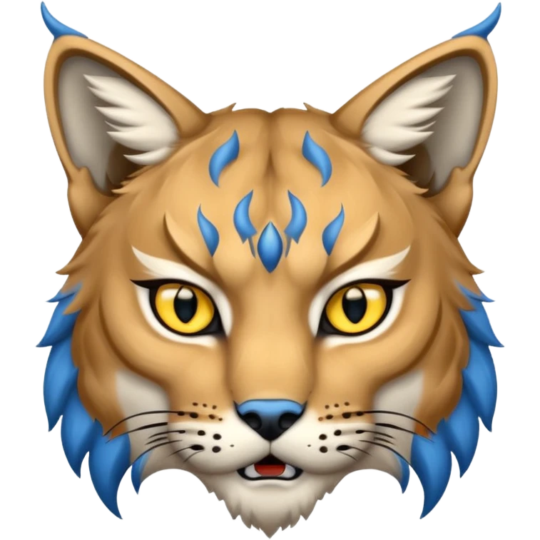 Tête de lynx : très très très féroce et très méchant et tout bleu emoji