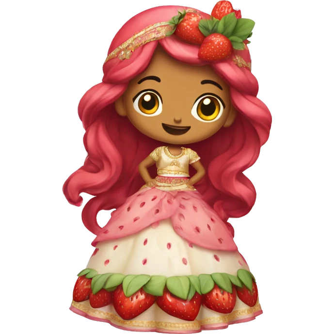strawberry shortcake in a lehenga  emoji