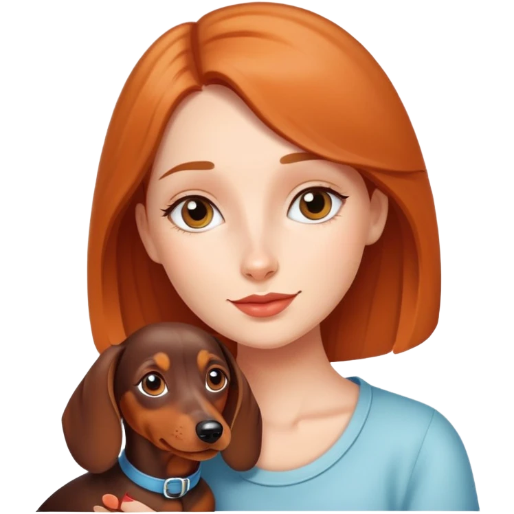 girl with dachshund emoji