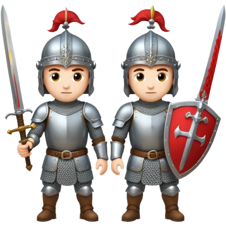 medieval soldiers 2 people with swords prepare for battle emoji