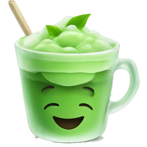 matcha in a cup with ice emoji