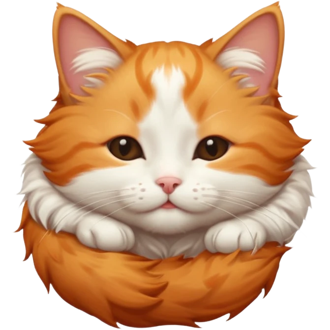 ginger and white small cat in funny positions upside down with eyes closed emoji