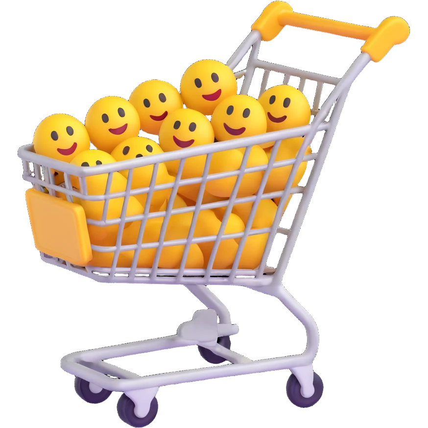shopping cart, 3D emoji style emoji