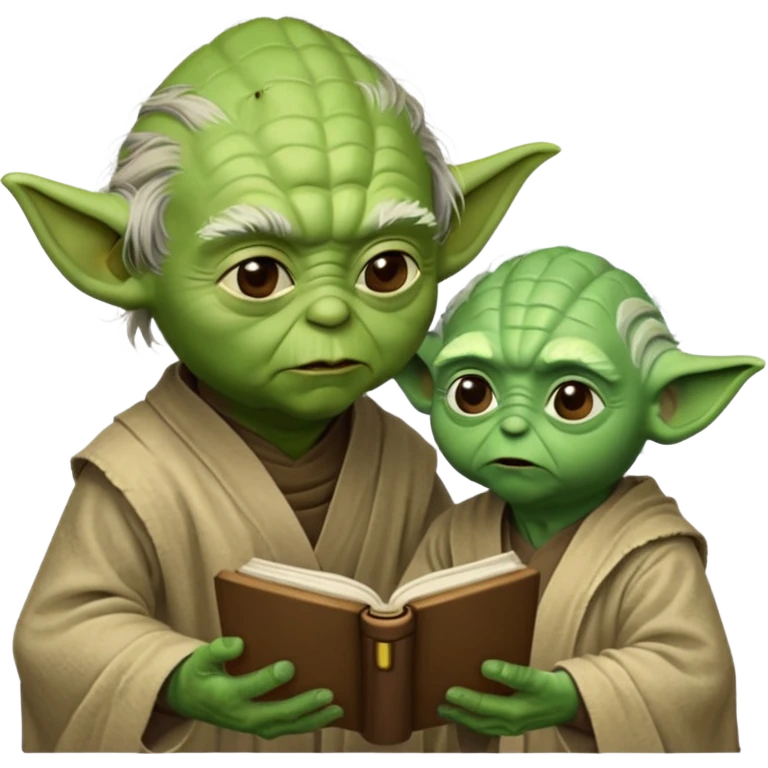 Yoda teaching Luke from Star Wars" the mivie emoji