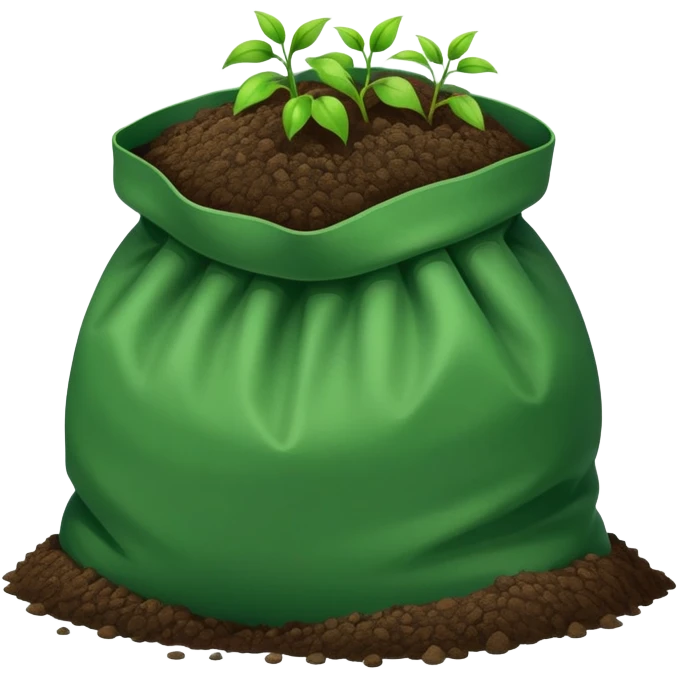 Icon emoji of a green bag of soil emoji