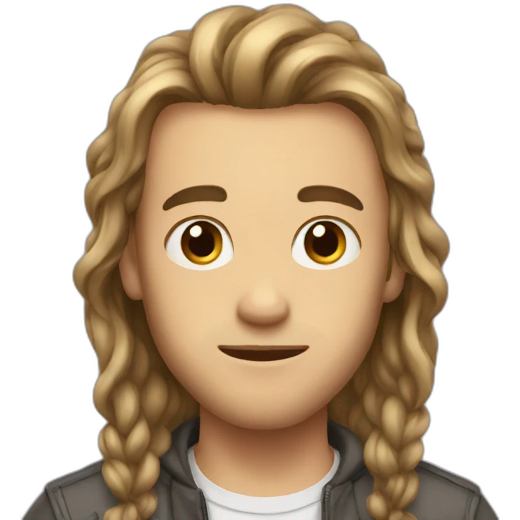 A cute guy with long hair emoji