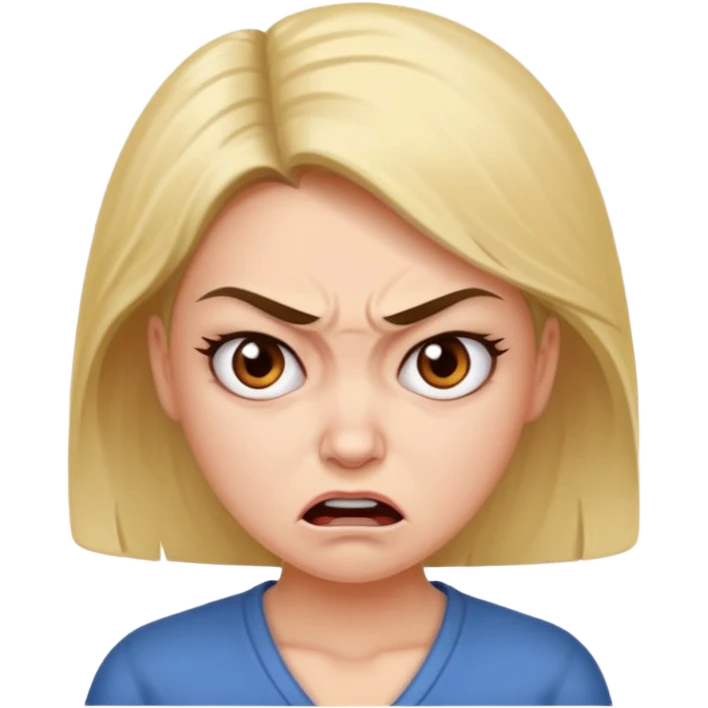 Beautiful woman angry and sick of idiots emoji