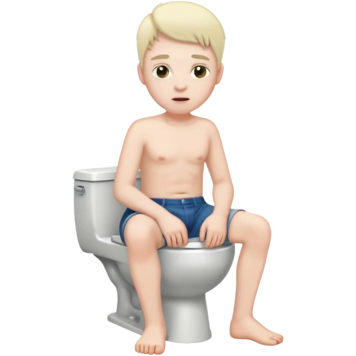 Pooping on a toilet with pants off emoji