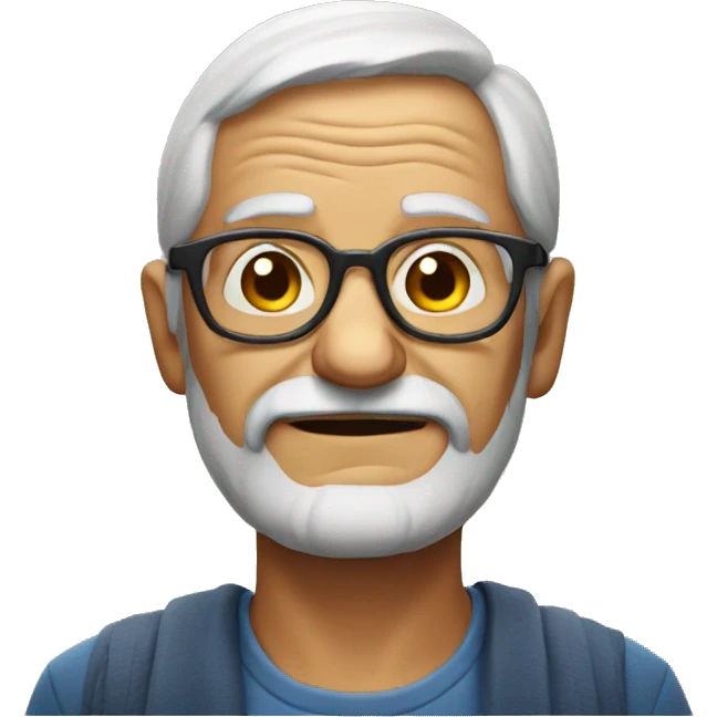 old man with glasses portrait emoji
