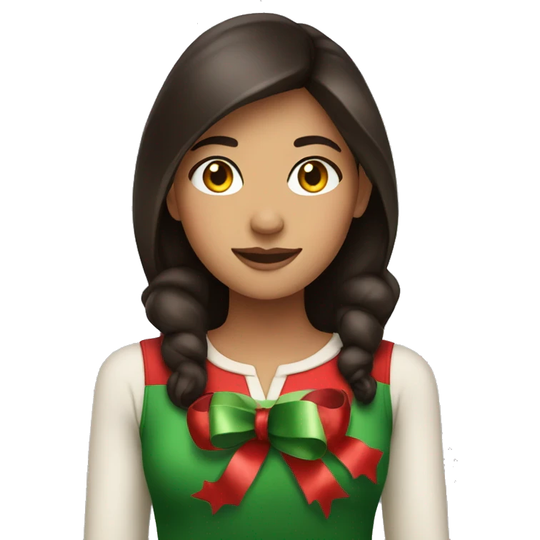 Christmas brunette girl  emoji