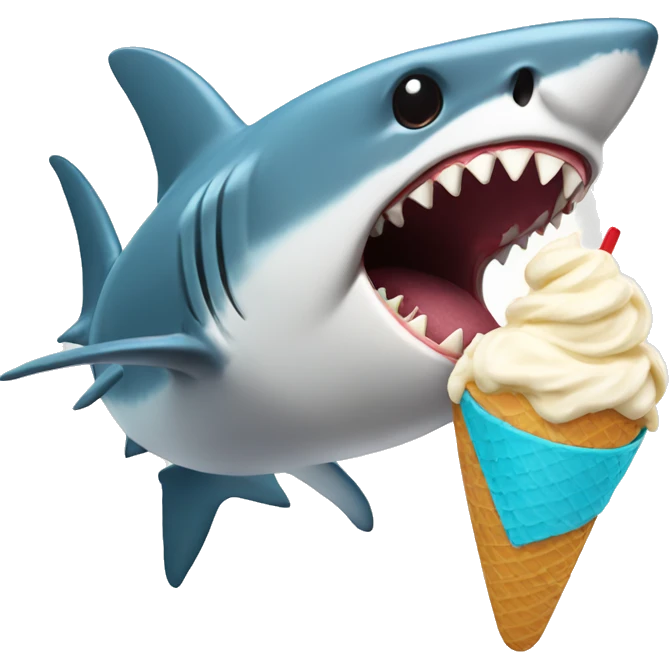Shark eating ice cream  emoji